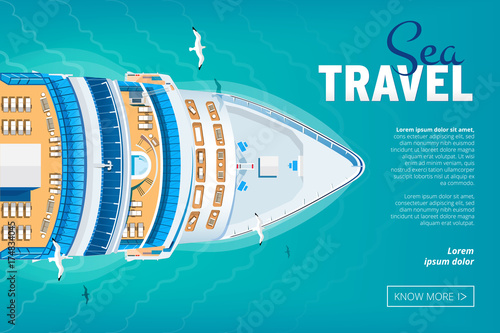 Fototapeta Cruise liner travel banner