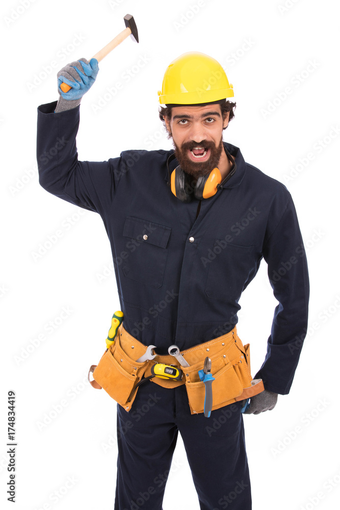 Smiling beard worker Smiling beard worker
