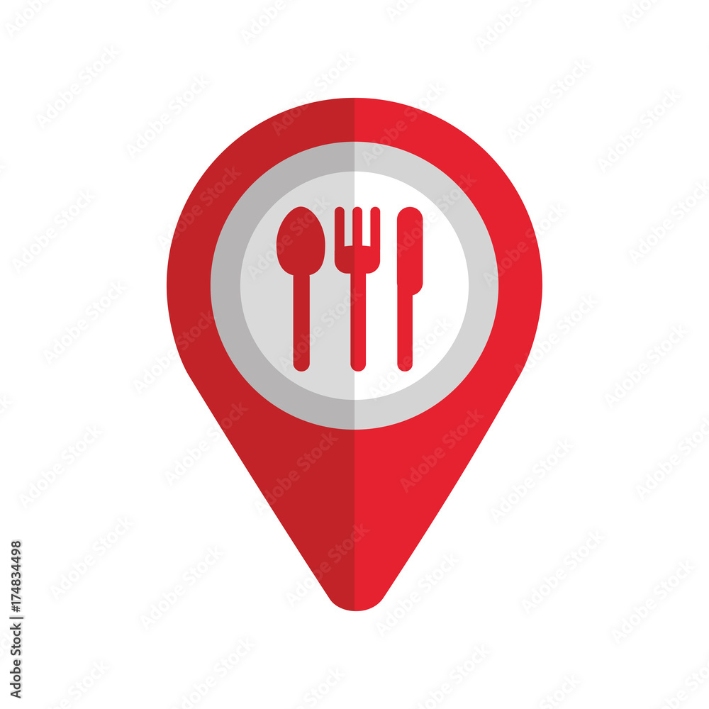 map pin pointer with cafe or restaurant sign icon vector illustration map pin pointer with cafe or restaurant sign icon vector illustration