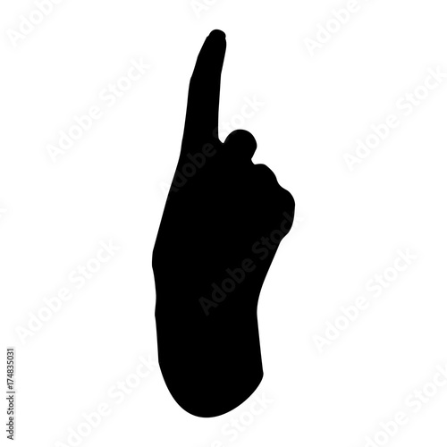 Hand with the index finger isolated on white background