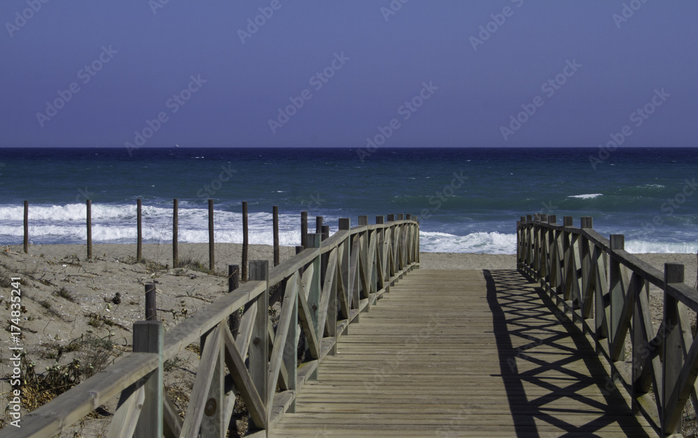 Boardwalk leading down to the beach