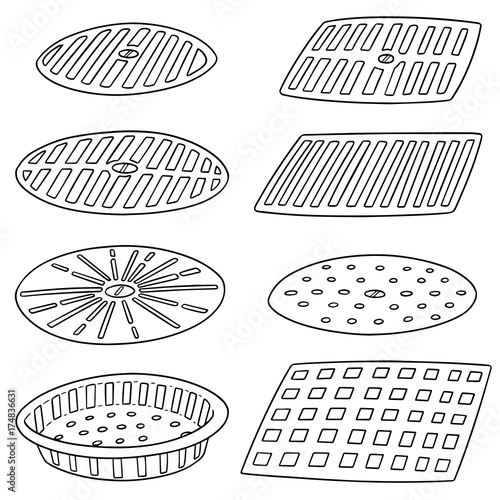 vector set of cover the drain