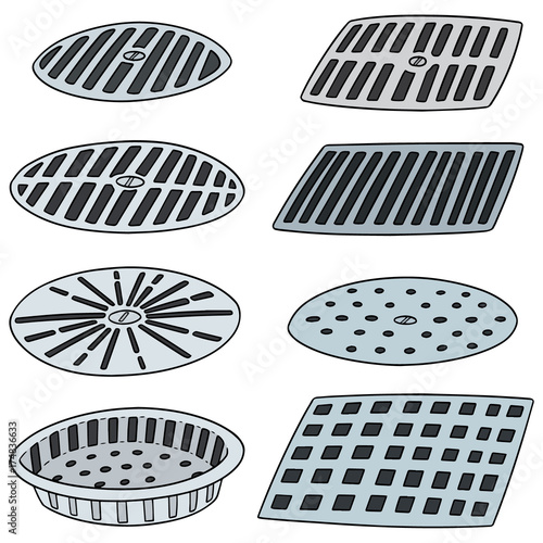 vector set of cover the drain