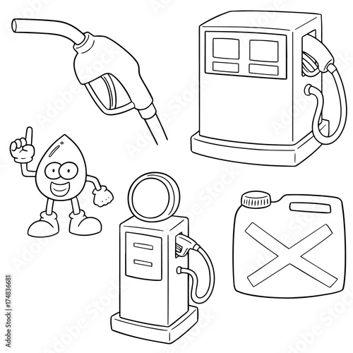 vector set of gas station