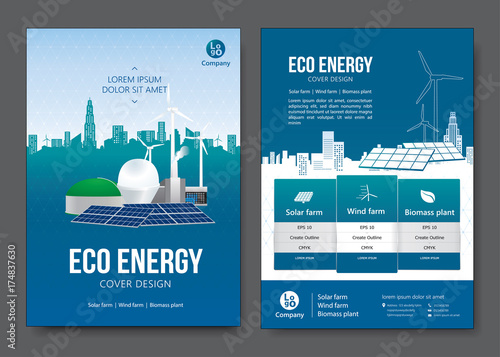 Eco energy brochure design. Vector illustration