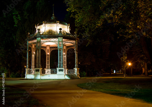bandstand at night 
