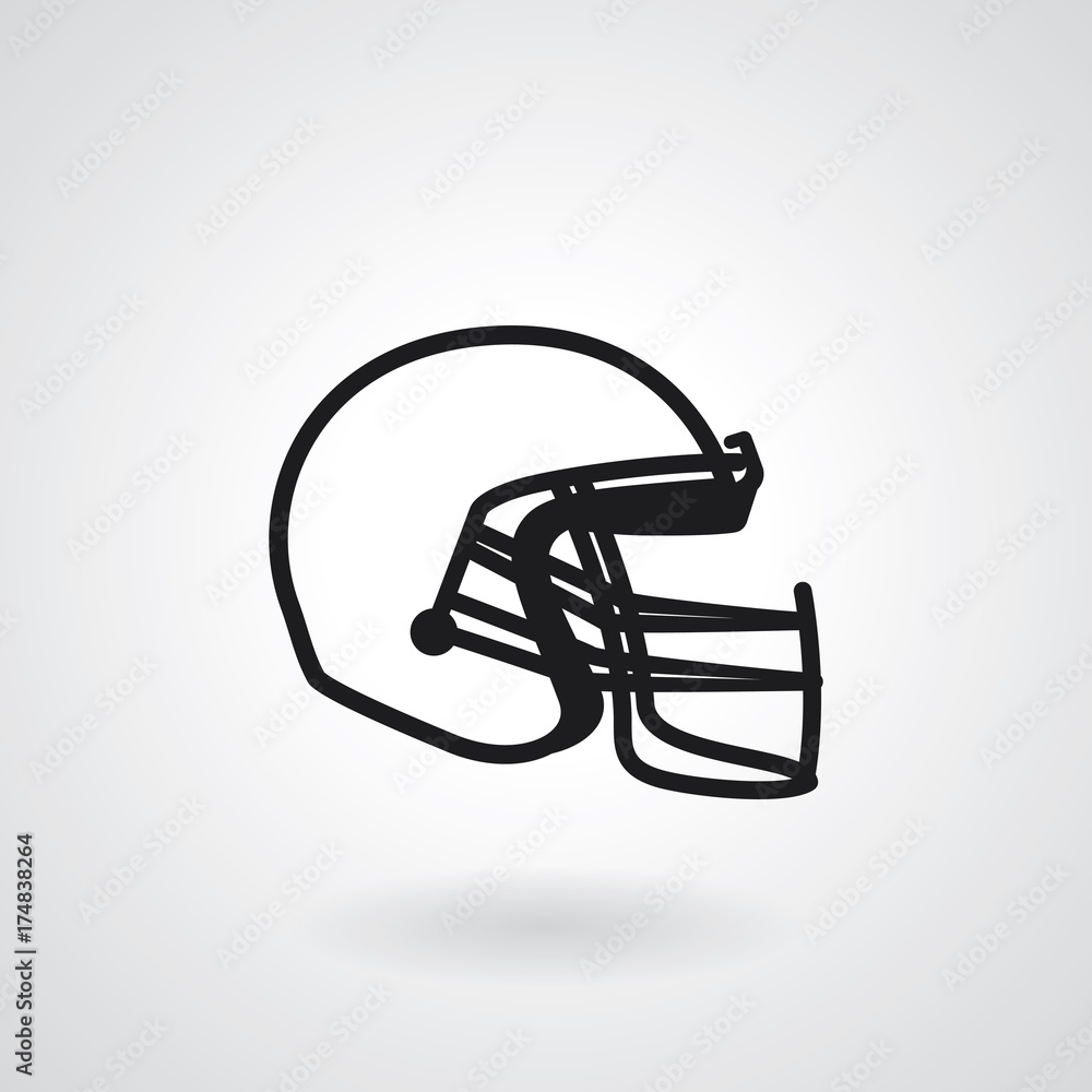 Vector of American football helmet icon isolated on white background. Vector of American football helmet icon isolated on white background.