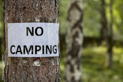 no camping area