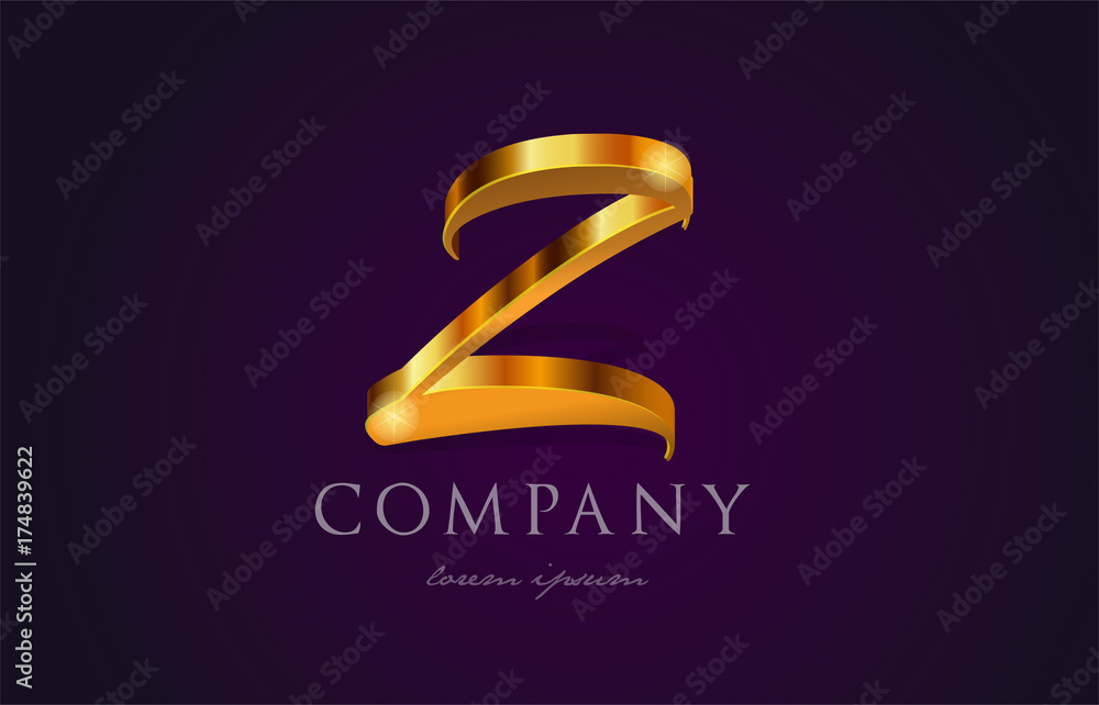 Obraz premium z gold golden alphabet letter logo icon design