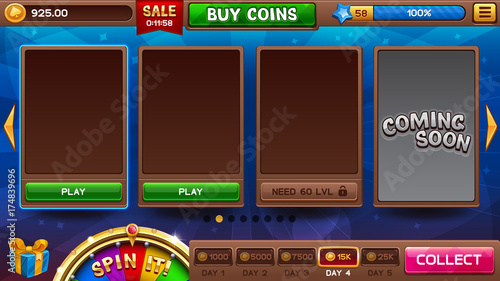 Lobby for slots games. Vector illustration