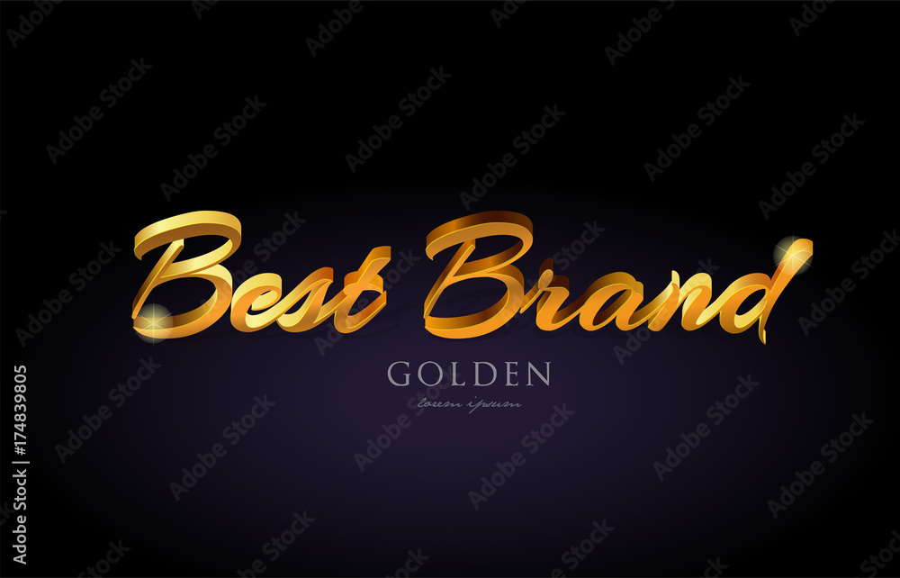 best brand gold golden text word on purple background