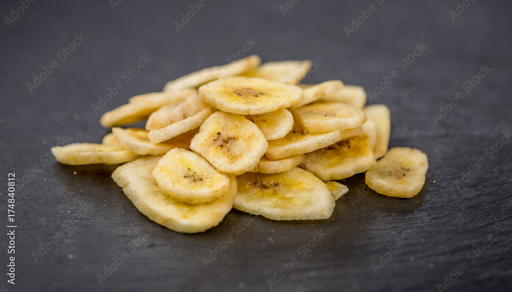 Slate slab with Dried Banana Chips