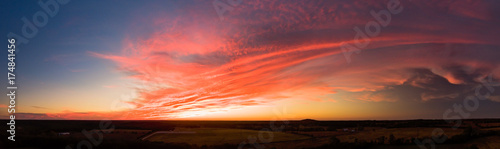 Panorama of a sunset in Missouri