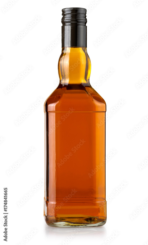 whiskey bottle on white whiskey bottle on white