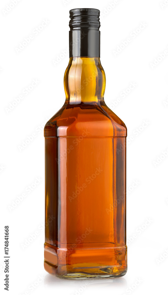 whiskey bottle on white whiskey bottle on white