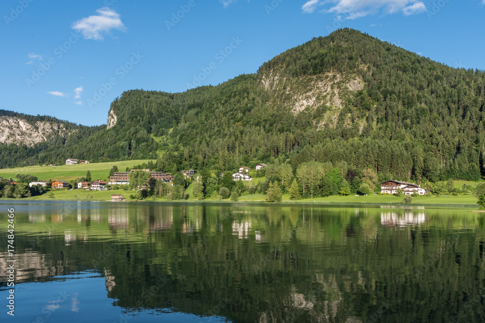 The mountain lake Thiersee in Tyrol, Austria