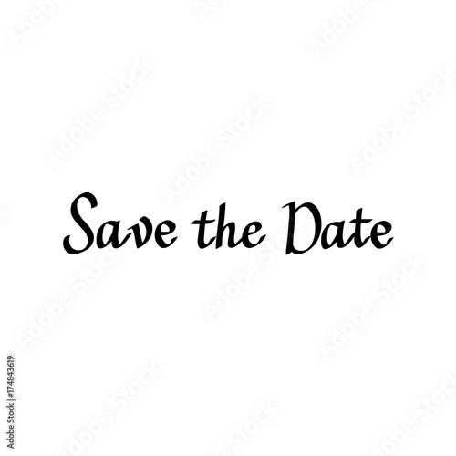 Save the date vector calligraphy digital drawn imitation