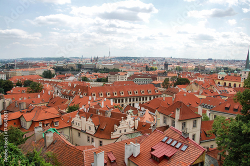Panoramic aerial view of Prague, Czech Republic