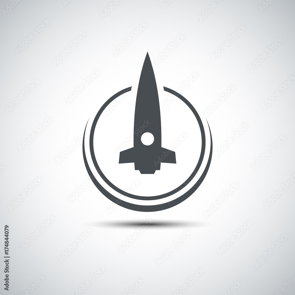 Abstract rocket silhouette with shadow. Abstract rocket silhouette with shadow.