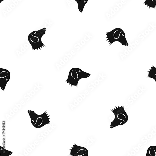 Dachshund dog pattern seamless black