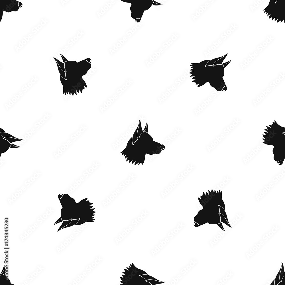 Obraz premium Shepherd dog pattern seamless black
