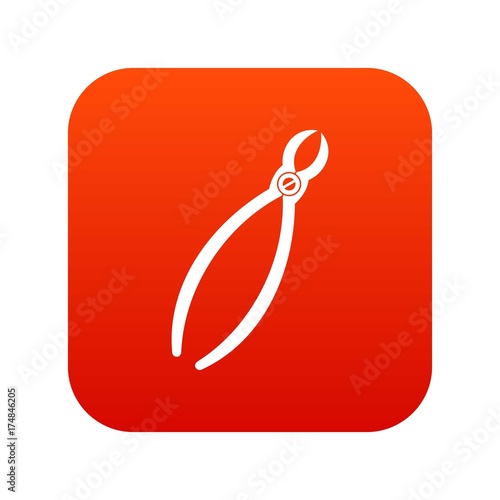 Tooth extraction instrument icon digital red