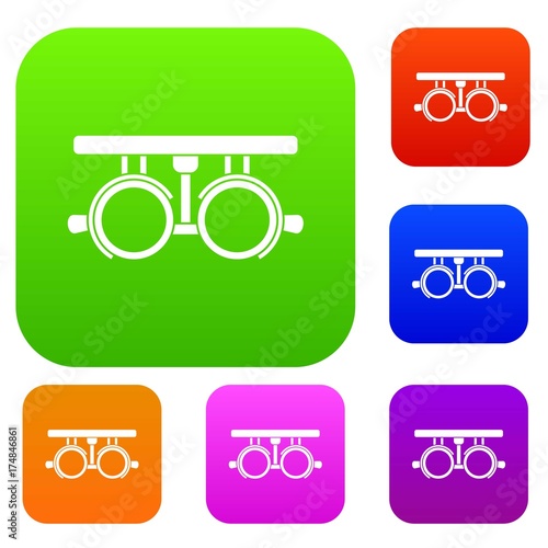 Trial frame for checking patient vision set collection