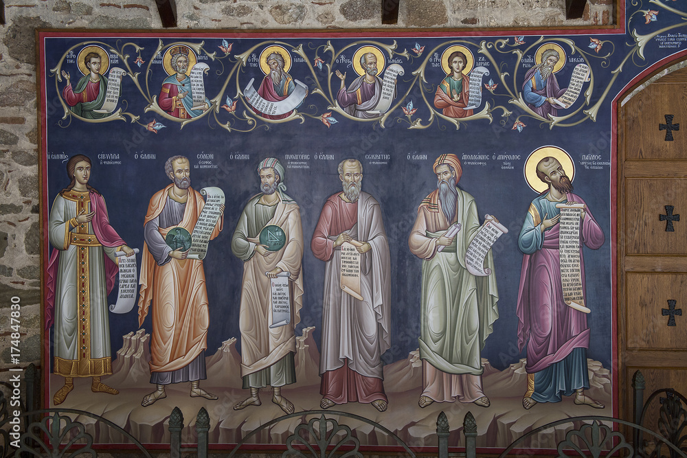 Freskenmalerei im Meteorakloster  