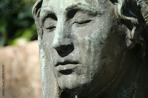 Mourning, Historic statue at a cemetery, Trauer, Historische Statue an einem Friedhof