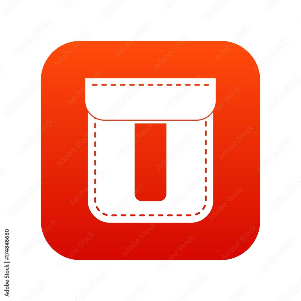 Black pocket icon digital red Black pocket icon digital red