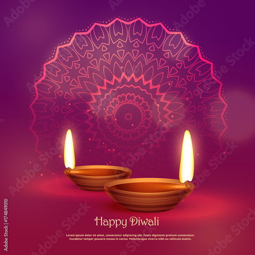 beautiful hindu festival of diwali vector background