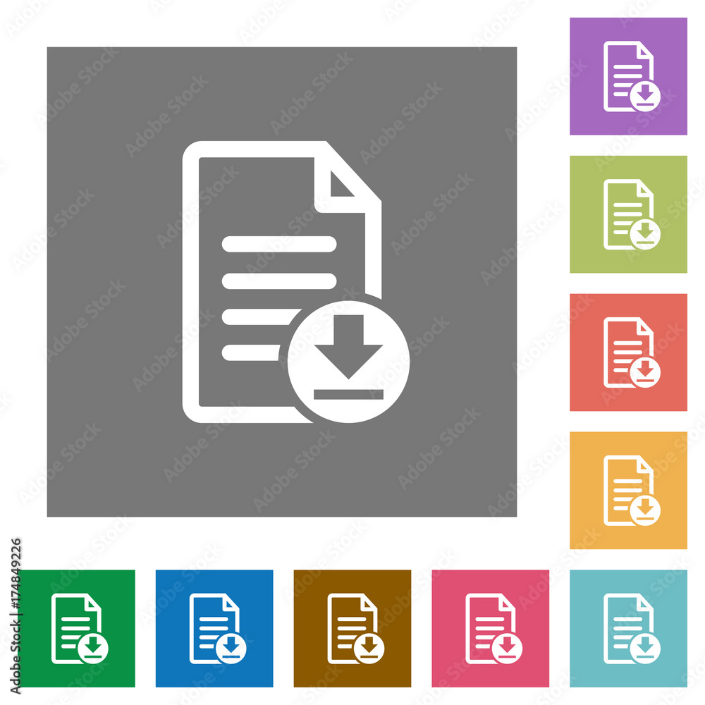Download document square flat icons Download document square flat icons