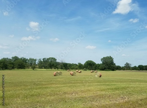 Round bales in nebraska field