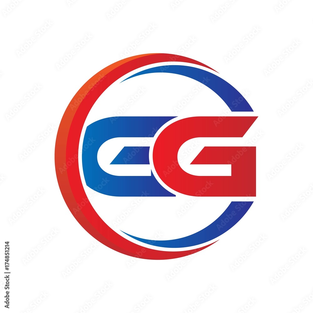 gg logo vector modern initial swoosh circle blue and red gg logo vector modern initial swoosh circle blue and red
