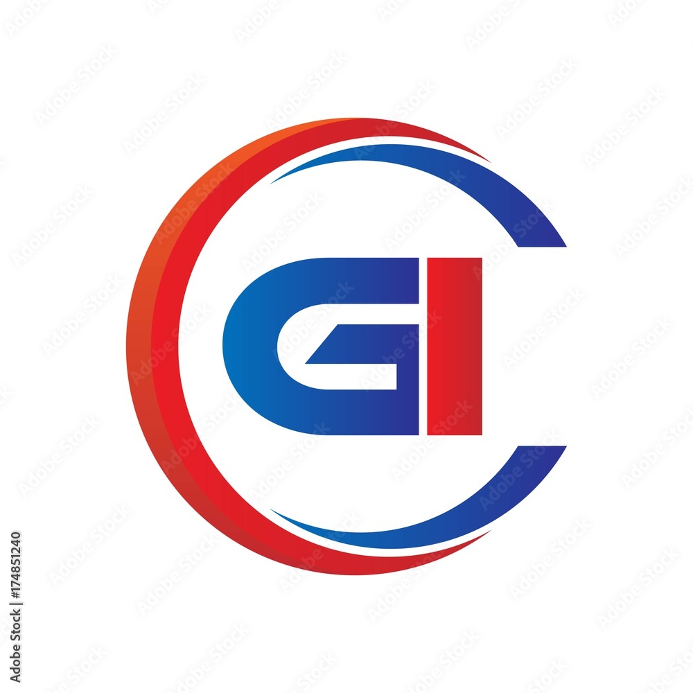 gi logo vector modern initial swoosh circle blue and red gi logo vector modern initial swoosh circle blue and red