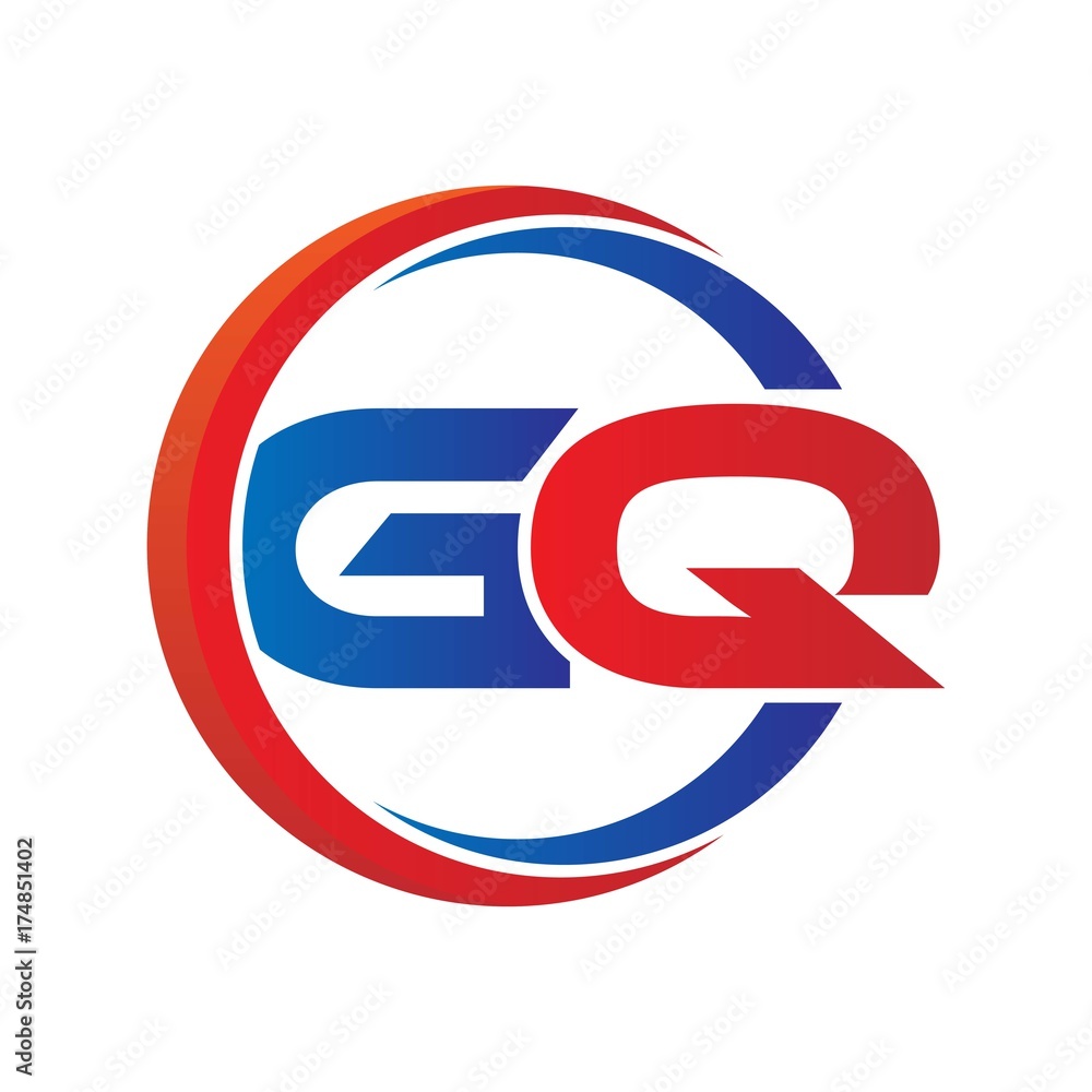 gq logo vector modern initial swoosh circle blue and red gq logo vector modern initial swoosh circle blue and red