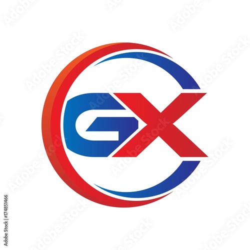gx logo vector modern initial swoosh circle blue and red Free Download gx logo vector modern initial swoosh circle blue and red - GFXLoad