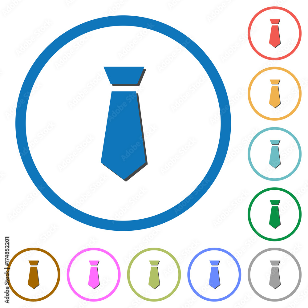 Tie icons with shadows and outlines Tie icons with shadows and outlines