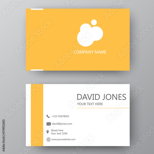 Modern presentation card with company logo. Vector business card template. Visiting card for business and personal use.  Vector illustration design.