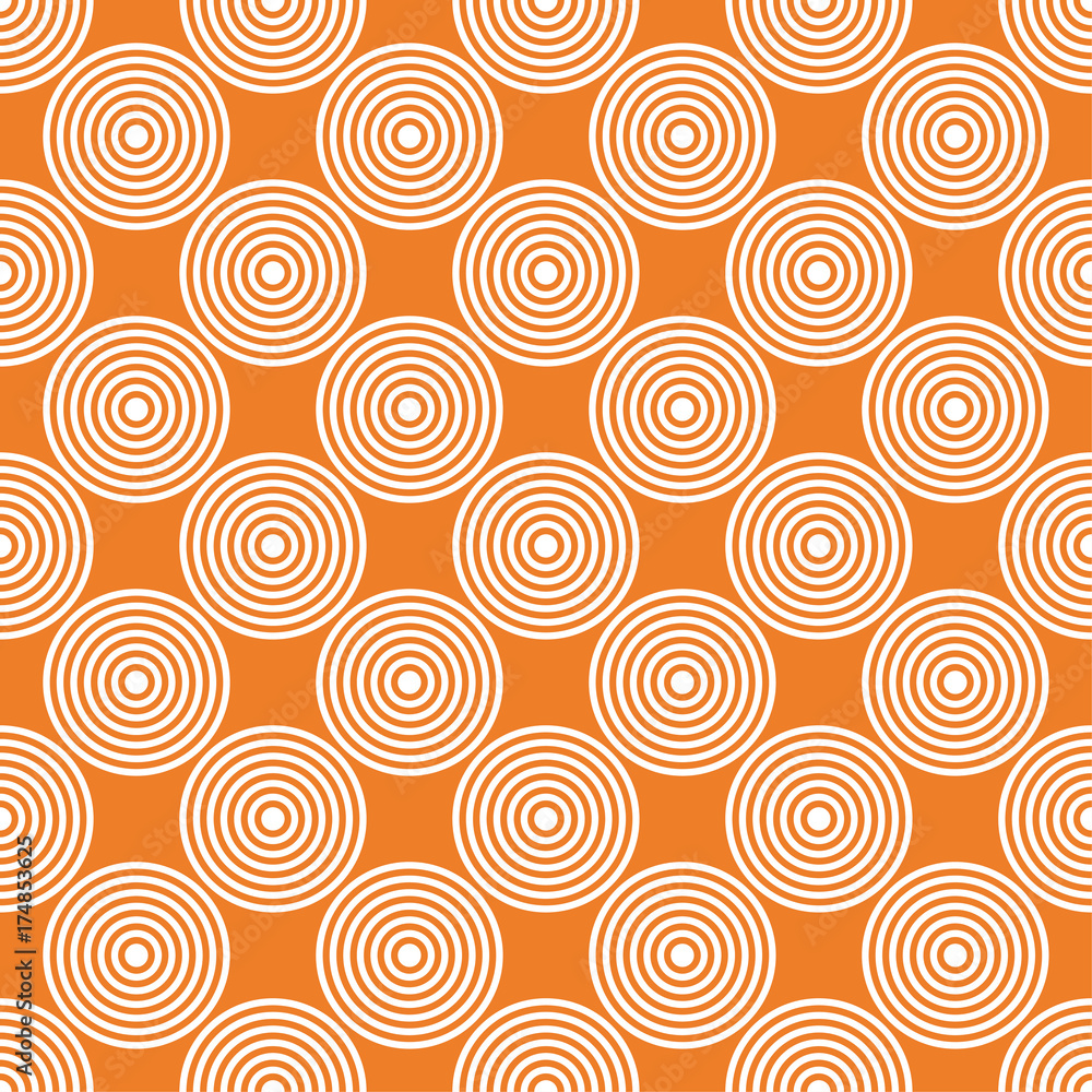 Orange geometric ornament. Seamless pattern