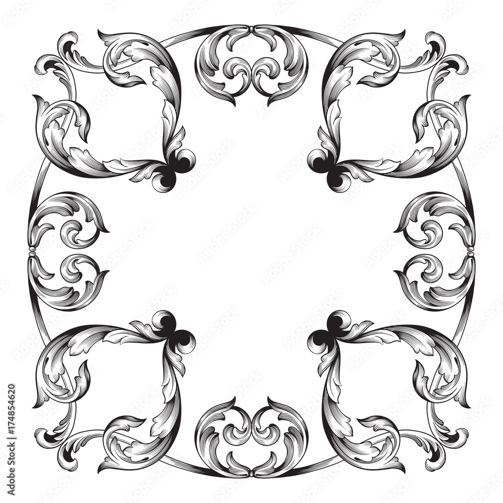 Classical baroque ornament vector Classical baroque ornament vector