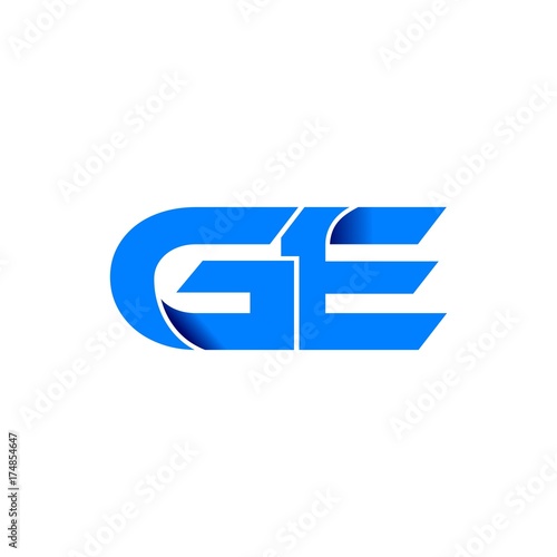 ge logo initial logo vector modern blue fold style