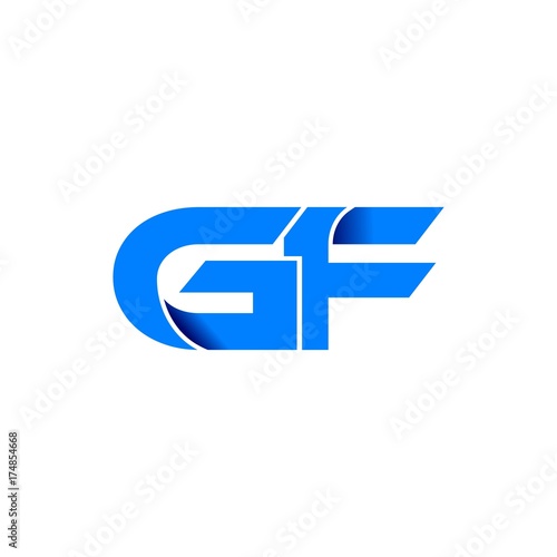 Free Download gf logo initial logo vector modern blue fold style - GFXLoad