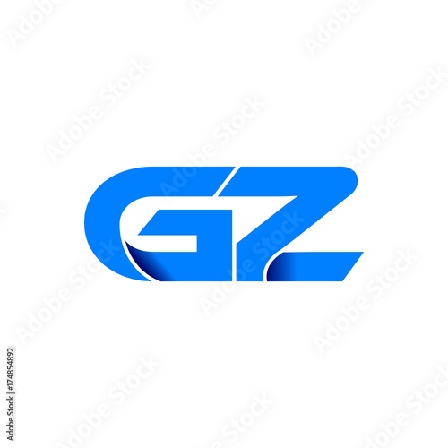 gz logo initial logo vector modern blue fold style