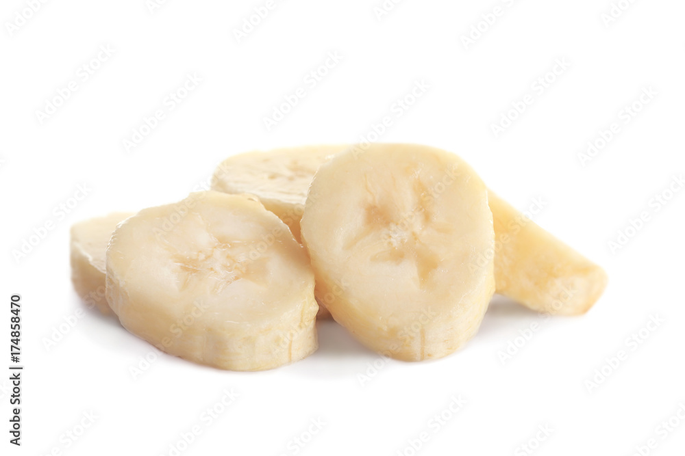 Banana slices isolated on white Banana slices isolated on white