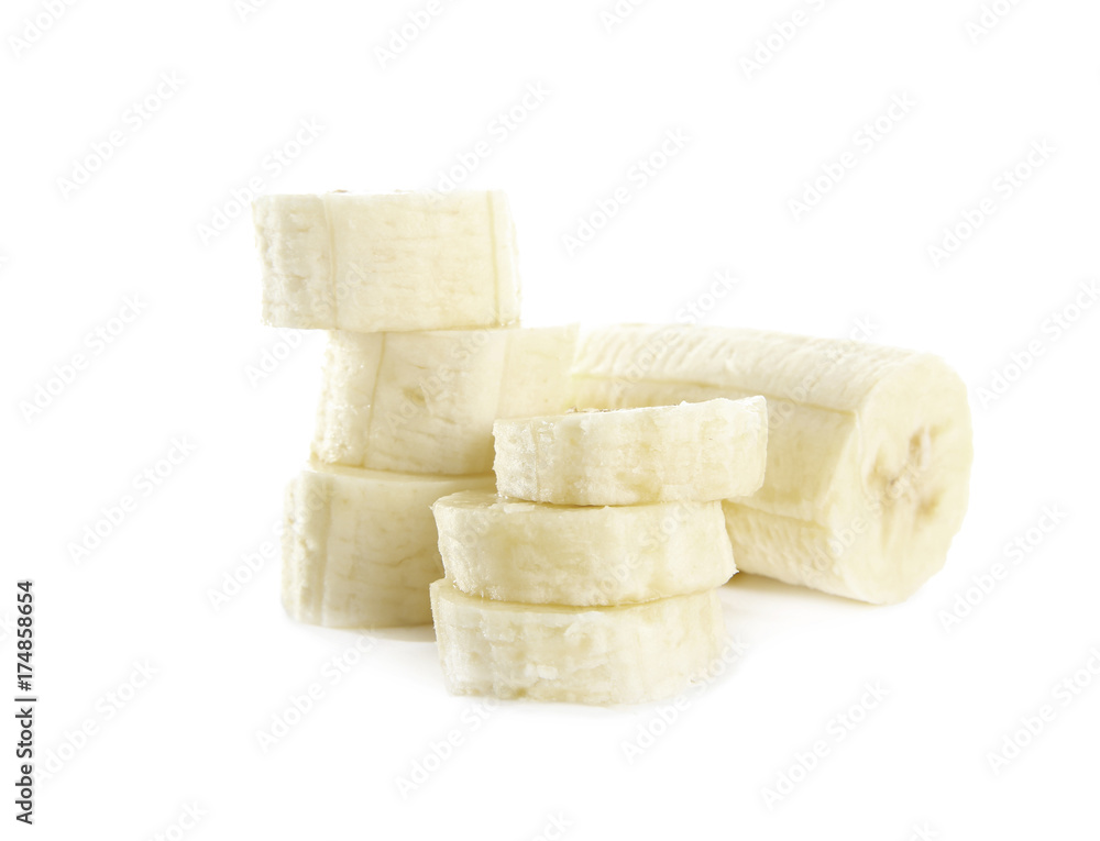 Banana slices isolated on white Banana slices isolated on white