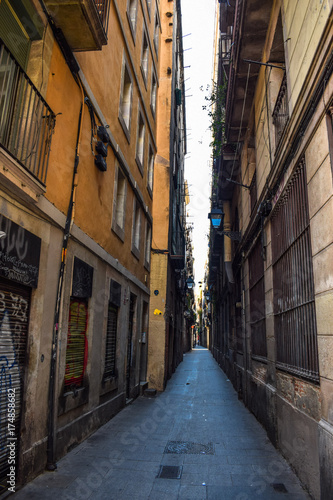 Small alley in Barcelona  Spain