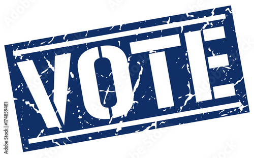 vote square grunge stamp