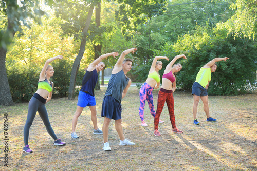 Group of young people doing...