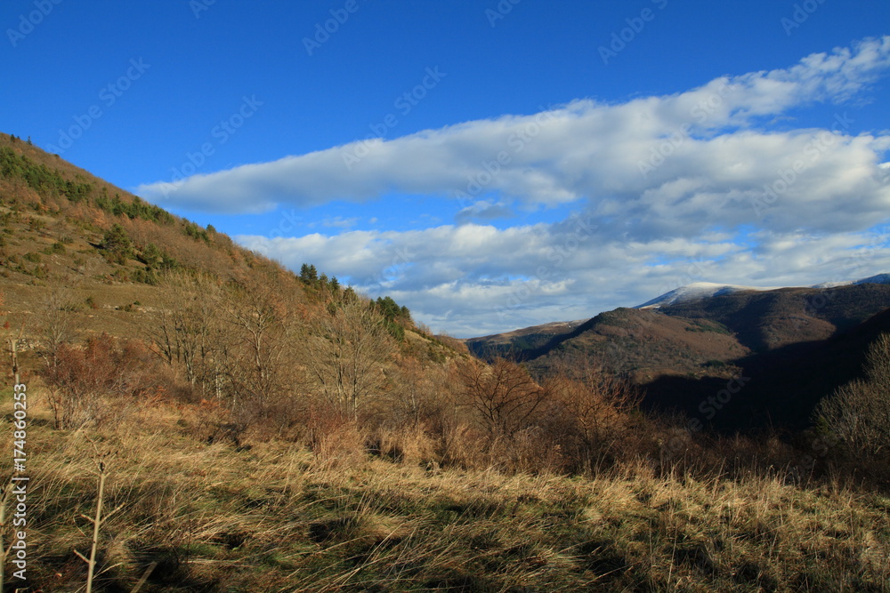 pyrenean landscape in Aude, Occitanie in South of France pyrenean landscape in Aude, Occitanie in South of France